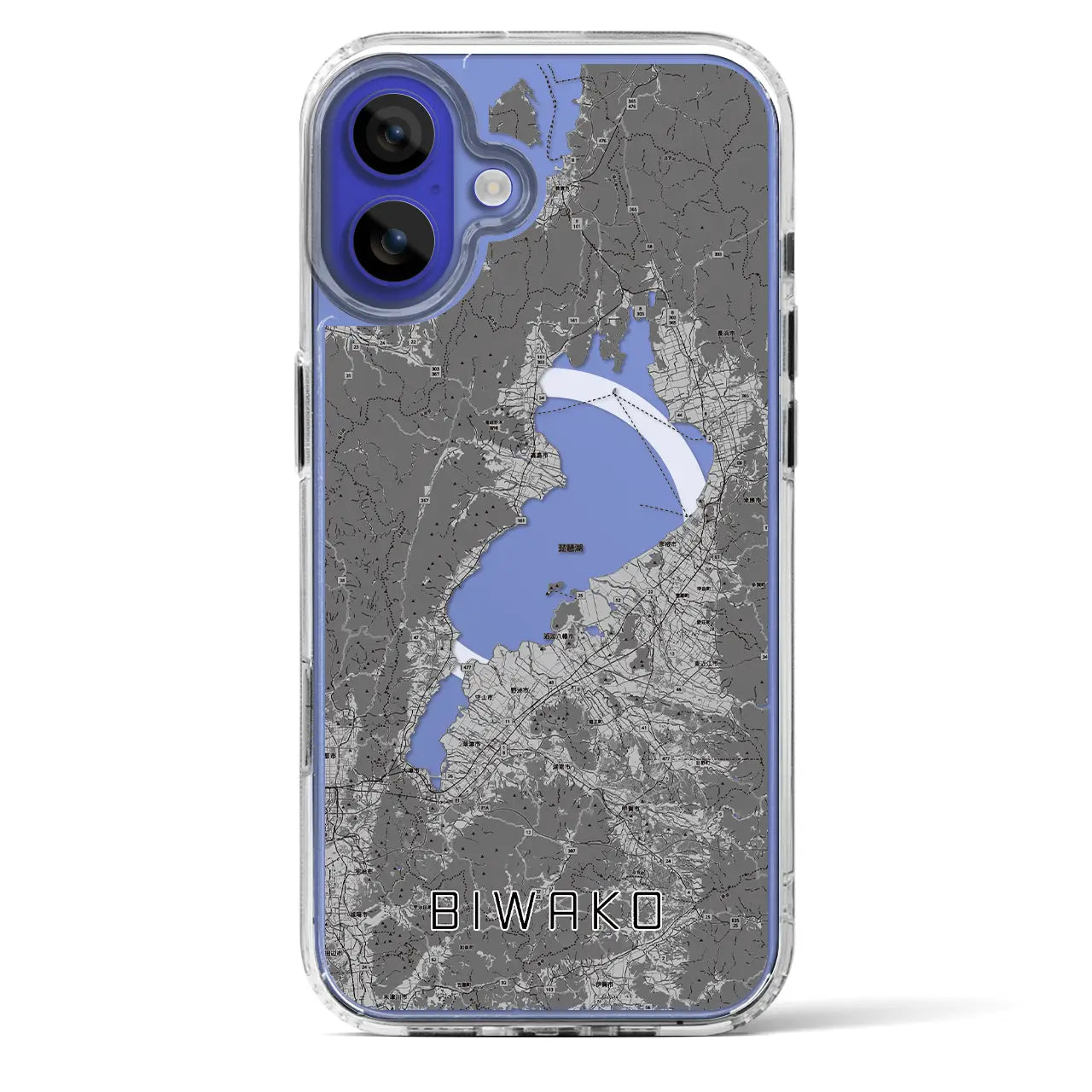 【琵琶湖2（滋賀県）】地図柄iPhoneケース（MagSafeタイプ）