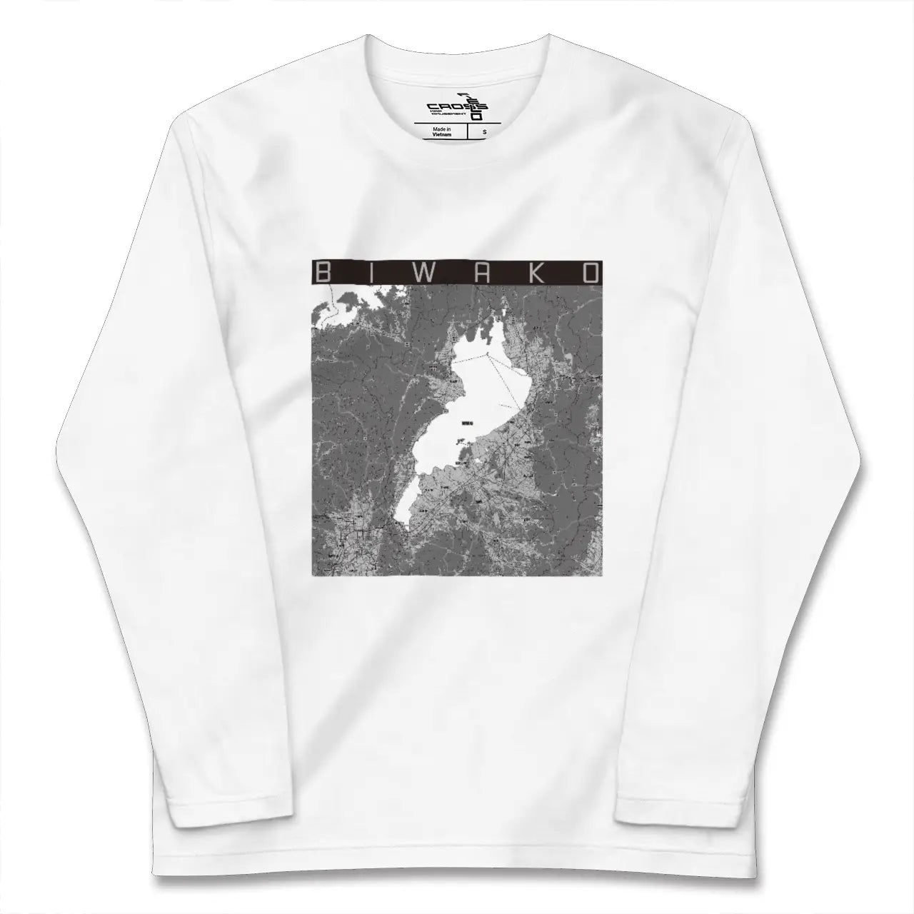【琵琶湖2（滋賀県）】地図柄ロングスリーブTシャツ