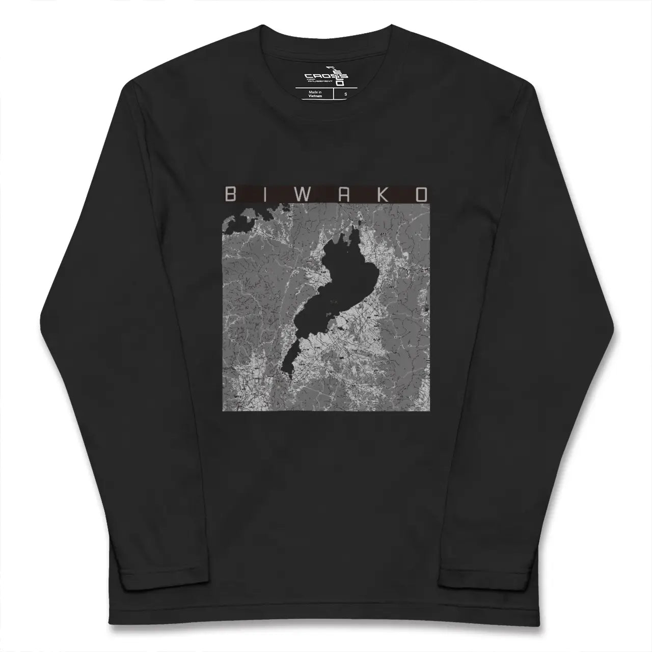 【琵琶湖2（滋賀県）】地図柄ロングスリーブTシャツ