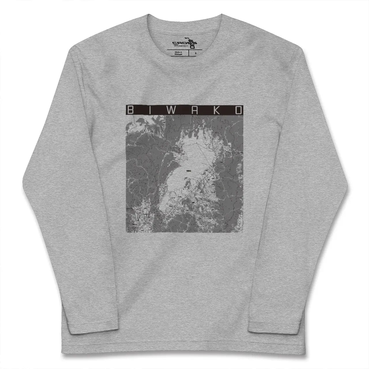 【琵琶湖2（滋賀県）】地図柄ロングスリーブTシャツ