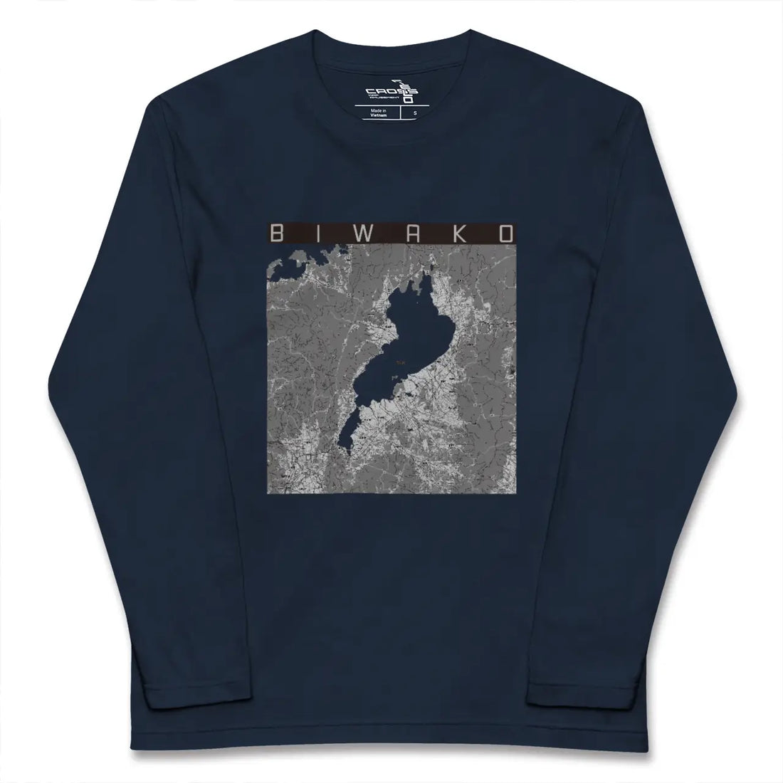 【琵琶湖2（滋賀県）】地図柄ロングスリーブTシャツ