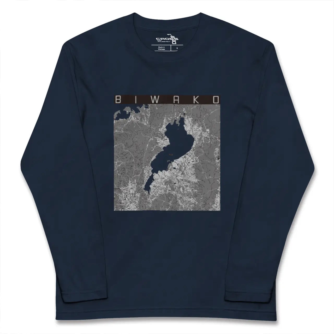 【琵琶湖2（滋賀県）】地図柄ロングスリーブTシャツ