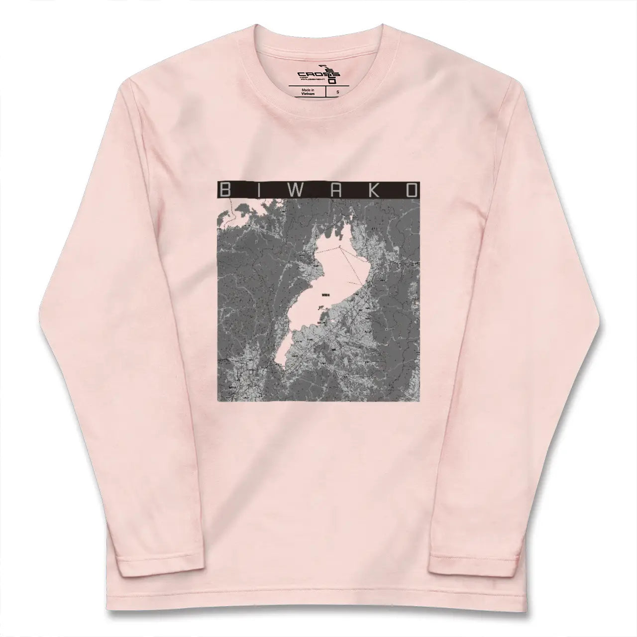 【琵琶湖2（滋賀県）】地図柄ロングスリーブTシャツ