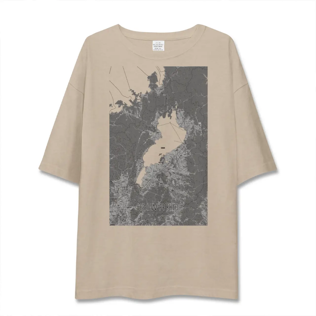【琵琶湖2（滋賀県）】地図柄ビッグシルエットTシャツ