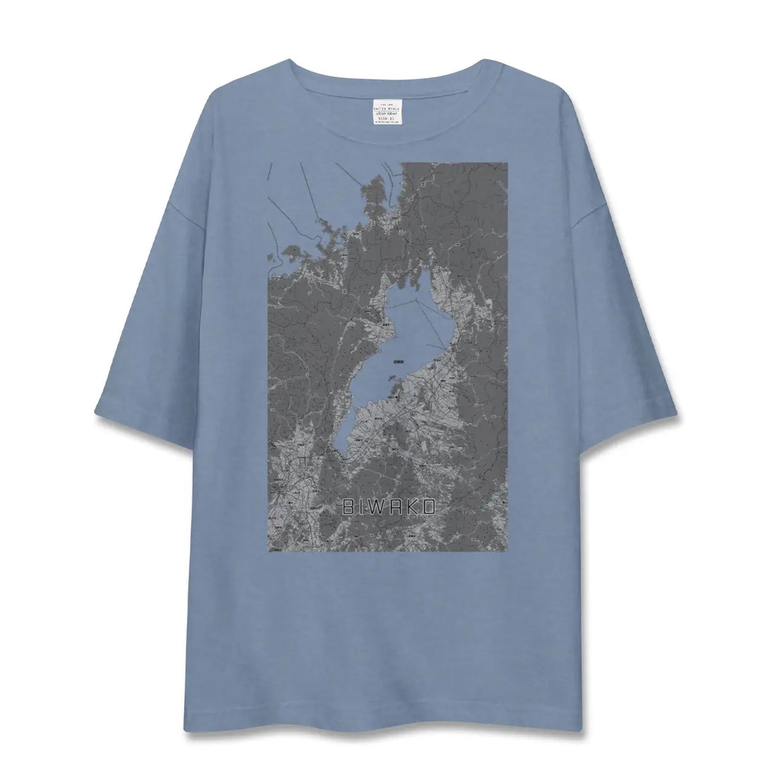【琵琶湖2（滋賀県）】地図柄ビッグシルエットTシャツ