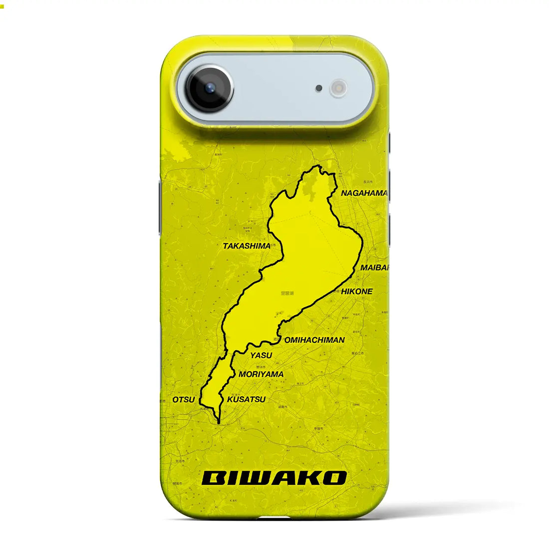 【琵琶湖(滋賀県)】サイクリストiPhoneケース(バックカバータイプ)イエロー・iPhone 17 Pro Max 用