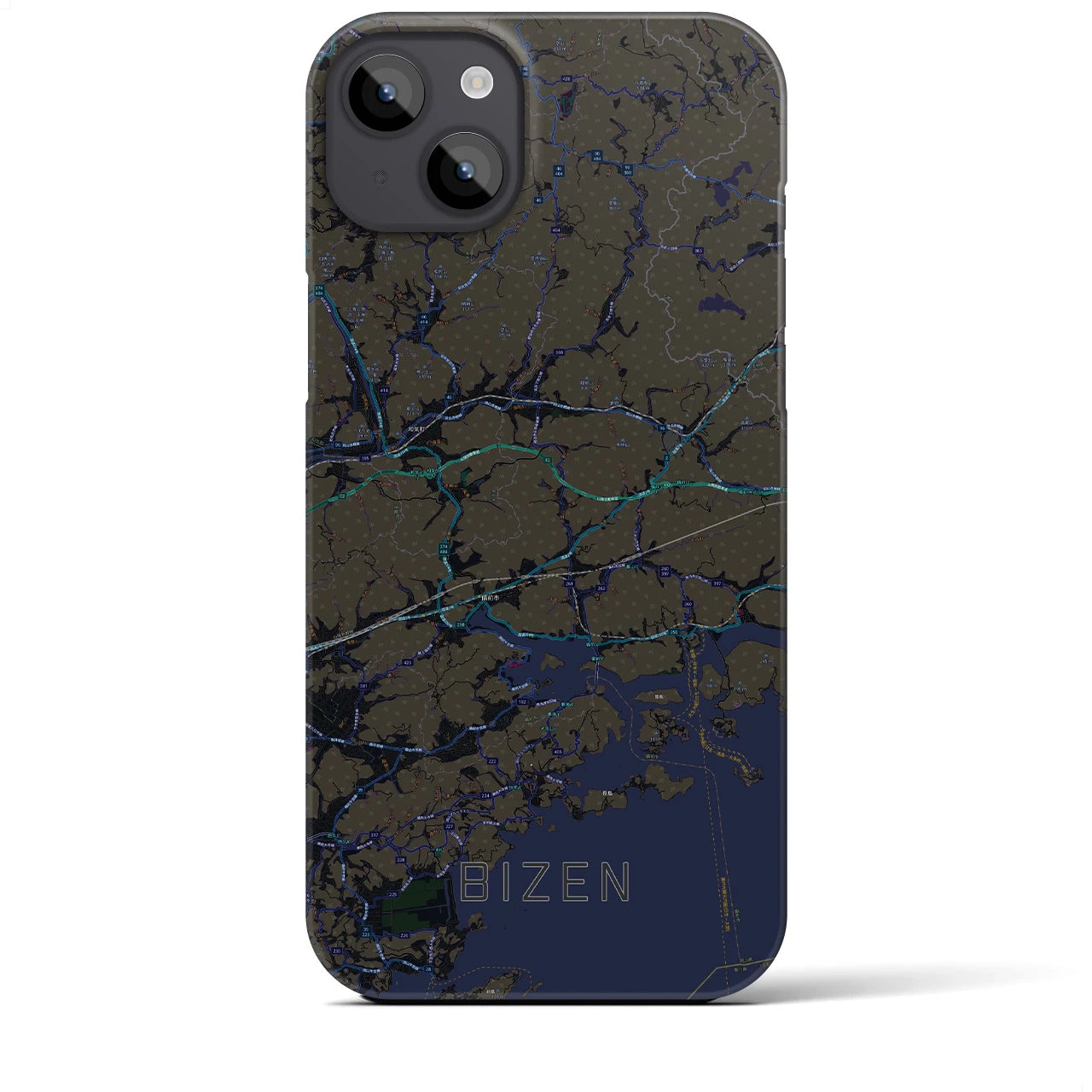 【備前（岡山県）】地図柄iPhoneケース（バックカバータイプ）