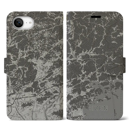 【備前（岡山県）】地図柄iPhoneケース（手帳タイプ）