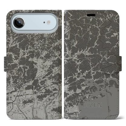 【備前（岡山県）】地図柄iPhoneケース（手帳タイプ）