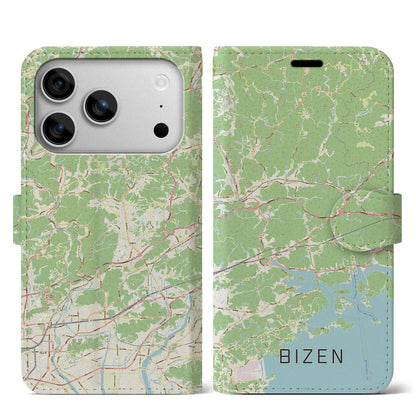 【備前（岡山県）】地図柄iPhoneケース（手帳タイプ）