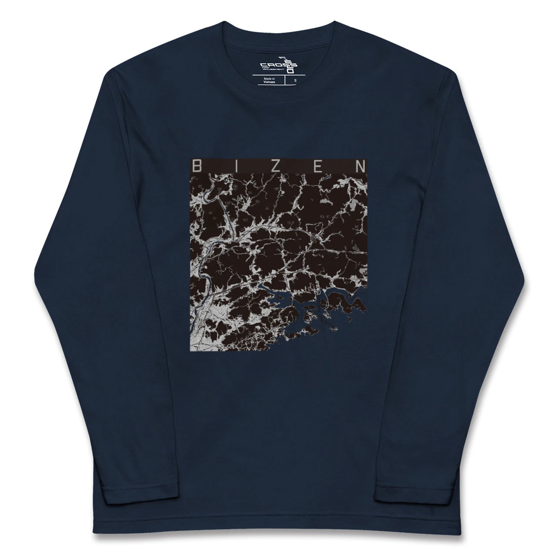 【備前(岡山県)】地図柄ロングスリーブTシャツ