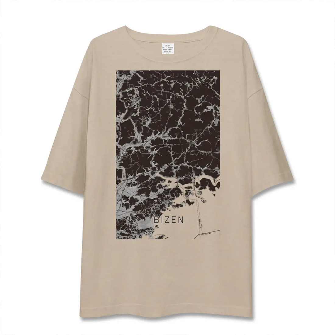 【備前(岡山県)】地図柄ビッグシルエットTシャツ