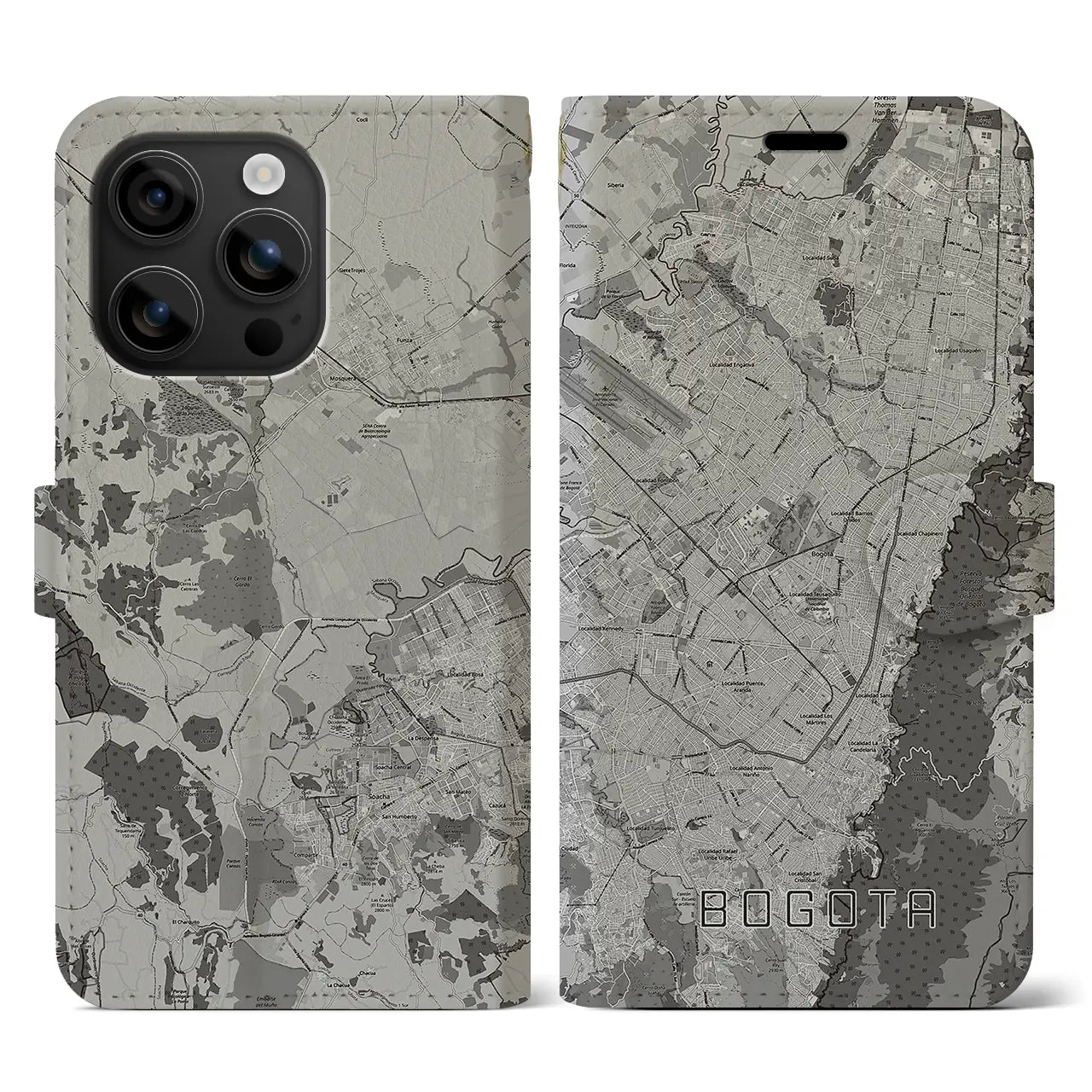 【ボゴタ（コロンビア）】地図柄iPhoneケース（手帳タイプ）