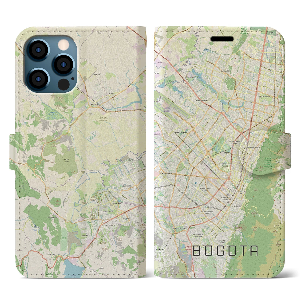 【ボゴタ（コロンビア）】地図柄iPhoneケース（手帳タイプ）