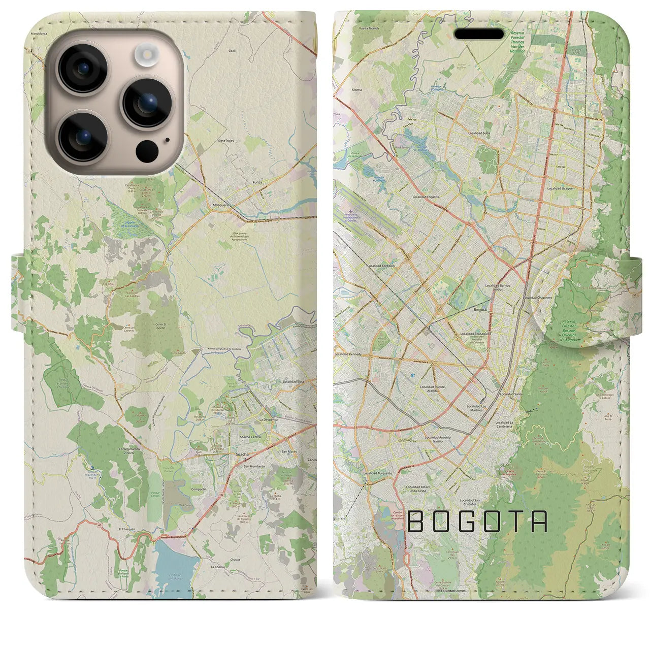 【ボゴタ（コロンビア）】地図柄iPhoneケース（手帳タイプ）