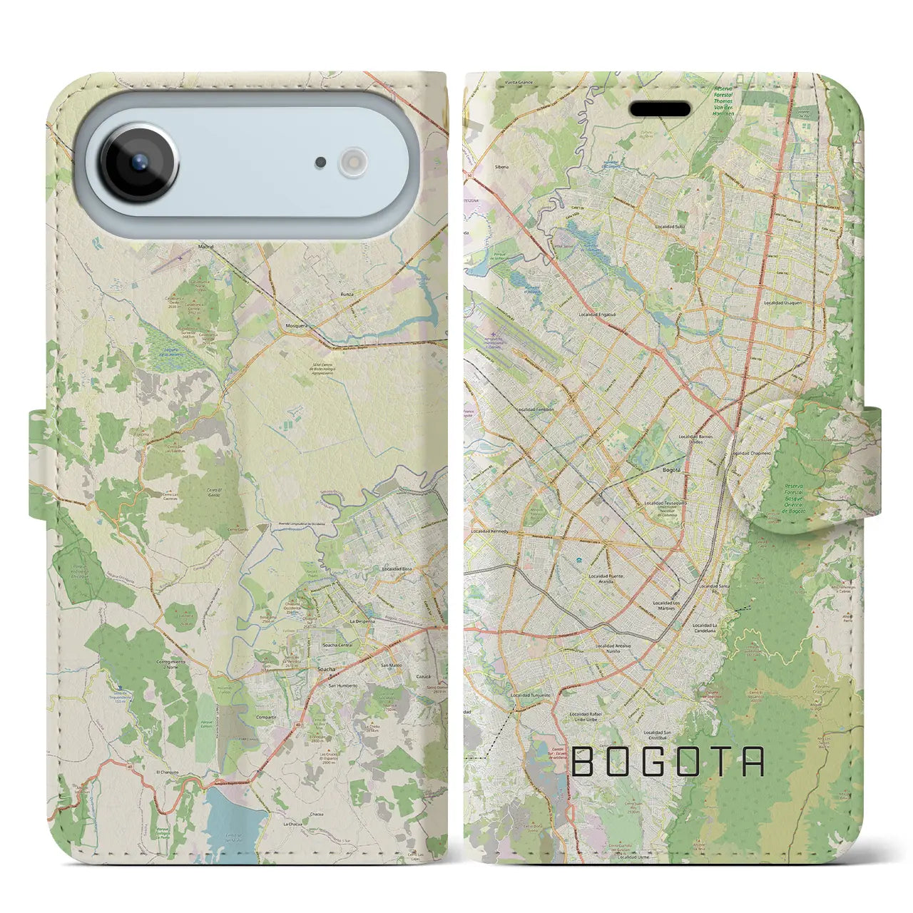 【ボゴタ（コロンビア）】地図柄iPhoneケース（手帳タイプ）