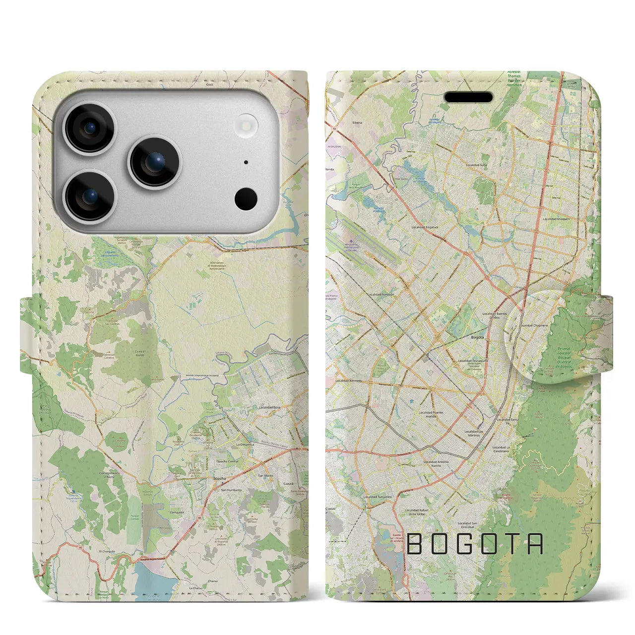 【ボゴタ（コロンビア）】地図柄iPhoneケース（手帳タイプ）