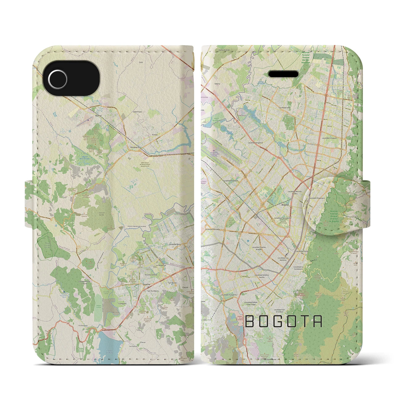 【ボゴタ（コロンビア）】地図柄iPhoneケース（手帳タイプ）