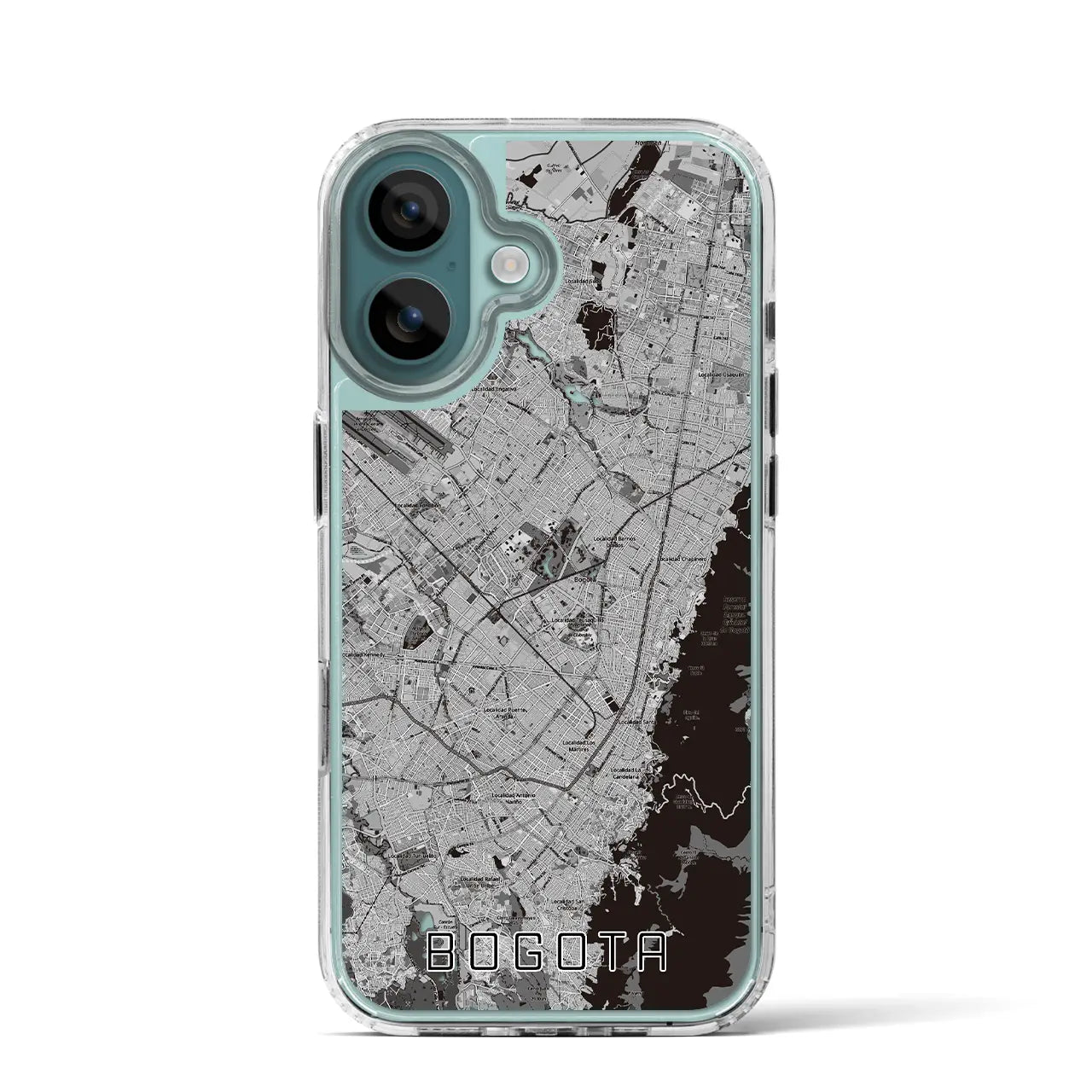 【ボゴタ（コロンビア）】地図柄iPhoneケース（MagSafeタイプ）モノトーン・iPhone 16 Pro 用