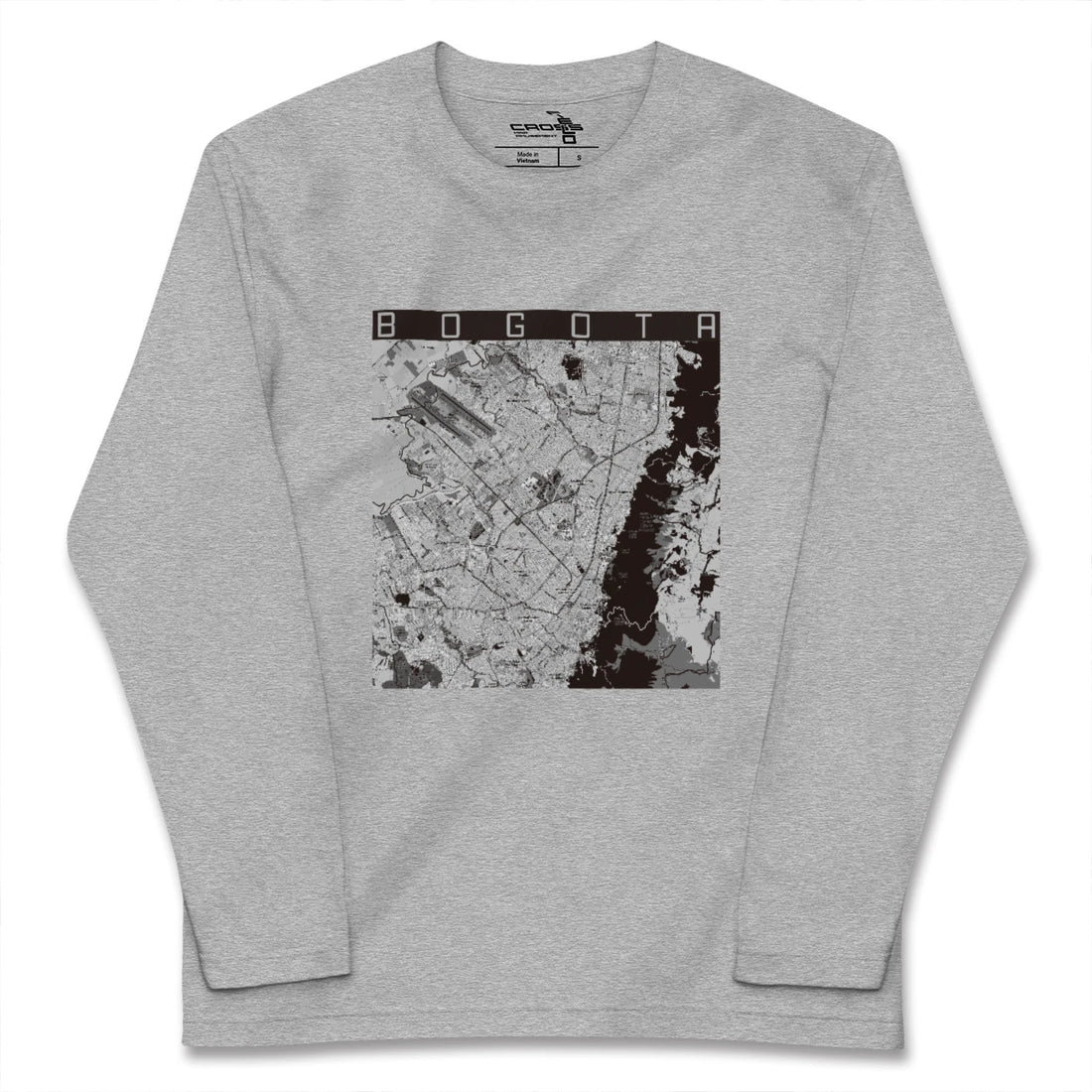 【ボゴタ(コロンビア)】地図柄ロングスリーブTシャツ