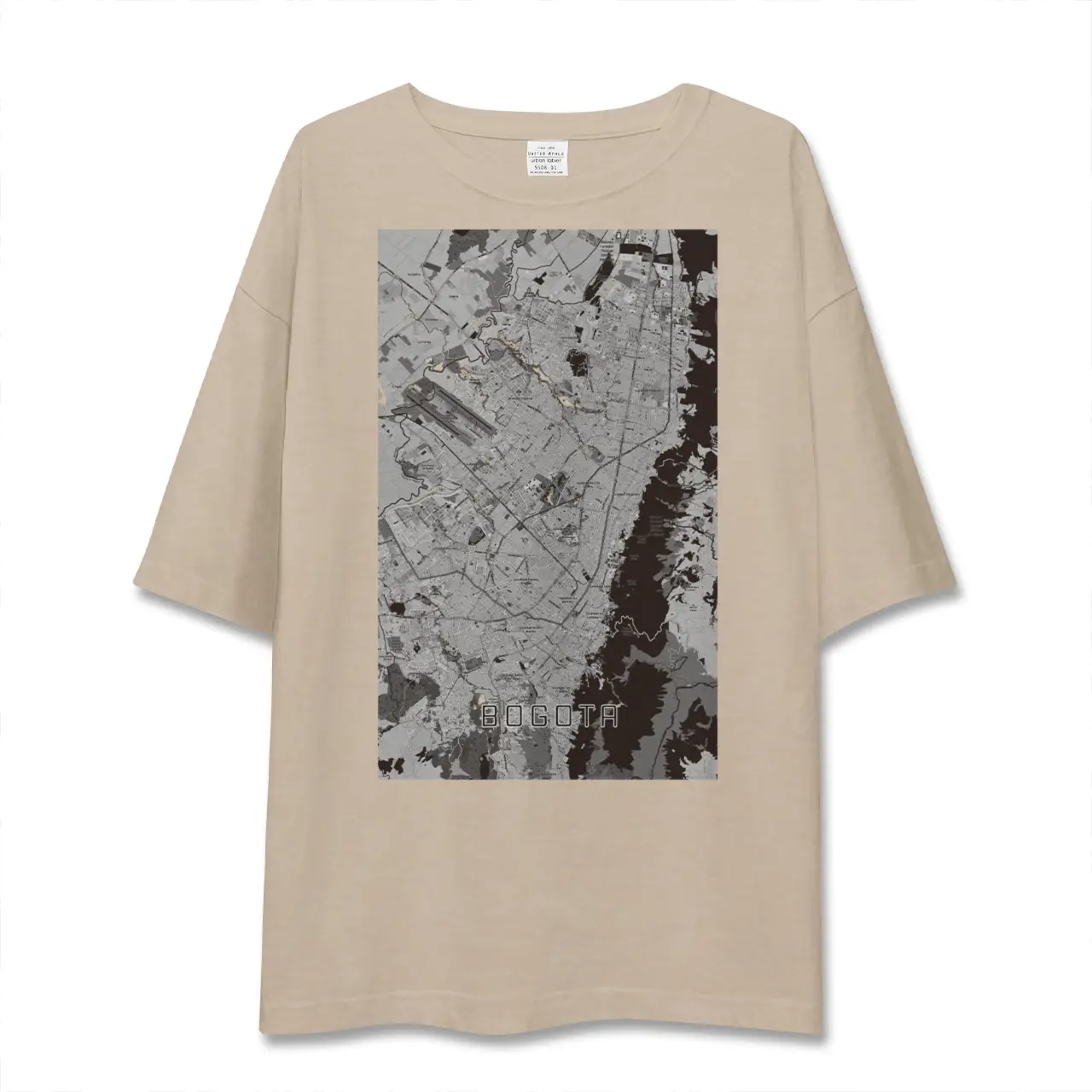 【ボゴタ（コロンビア）】地図柄ビッグシルエットTシャツ