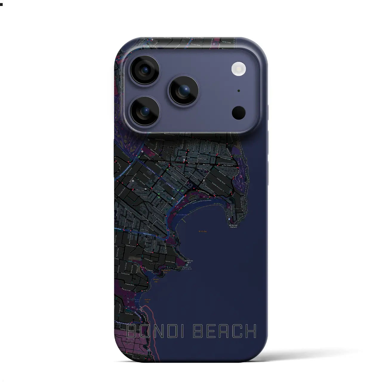 【ボンダイビーチ（オーストラリア）】地図柄iPhoneケース（バックカバータイプ）