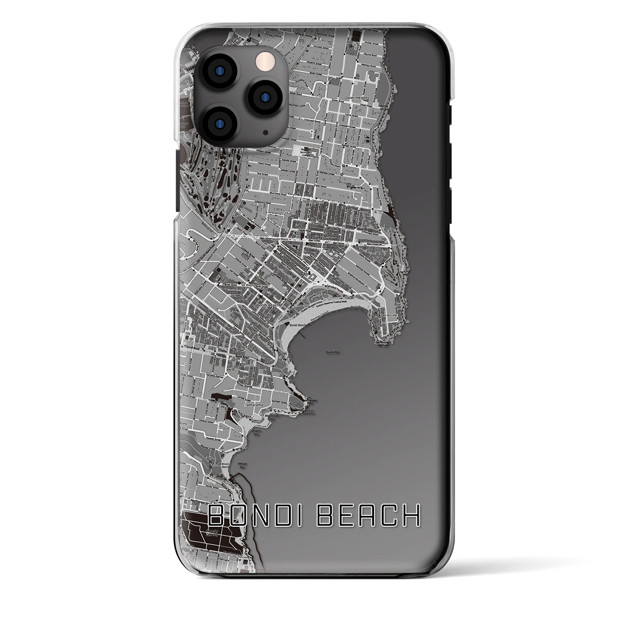 【ボンダイビーチ（オーストラリア）】地図柄iPhoneケース（クリアタイプ）