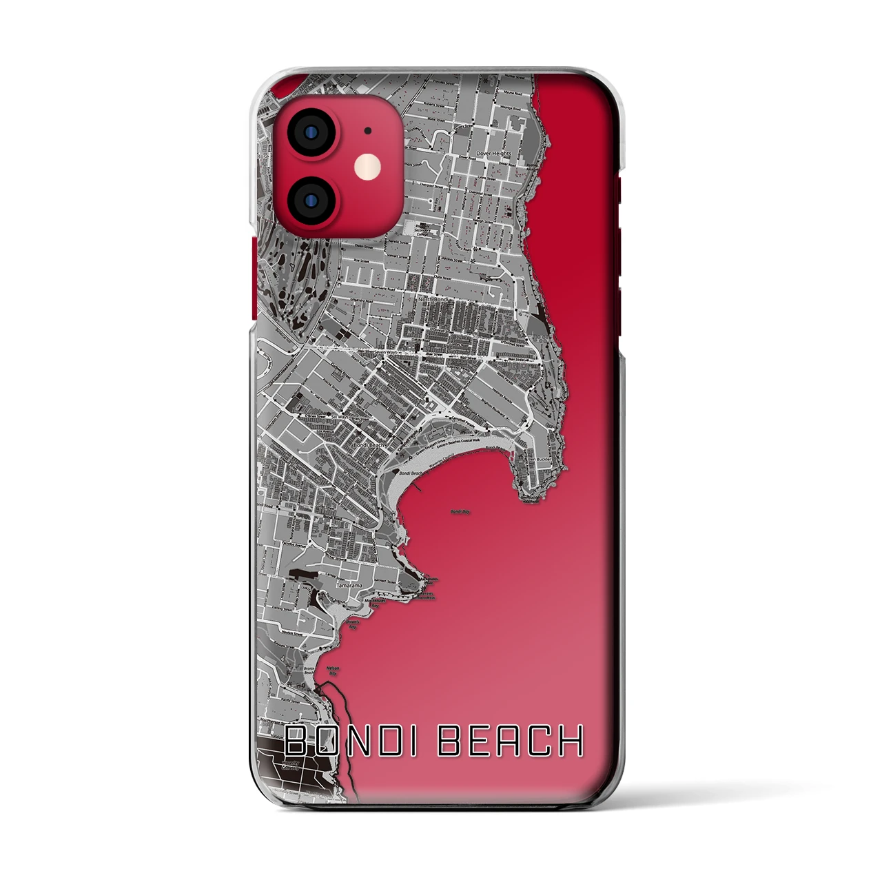 【ボンダイビーチ（オーストラリア）】地図柄iPhoneケース（クリアタイプ）