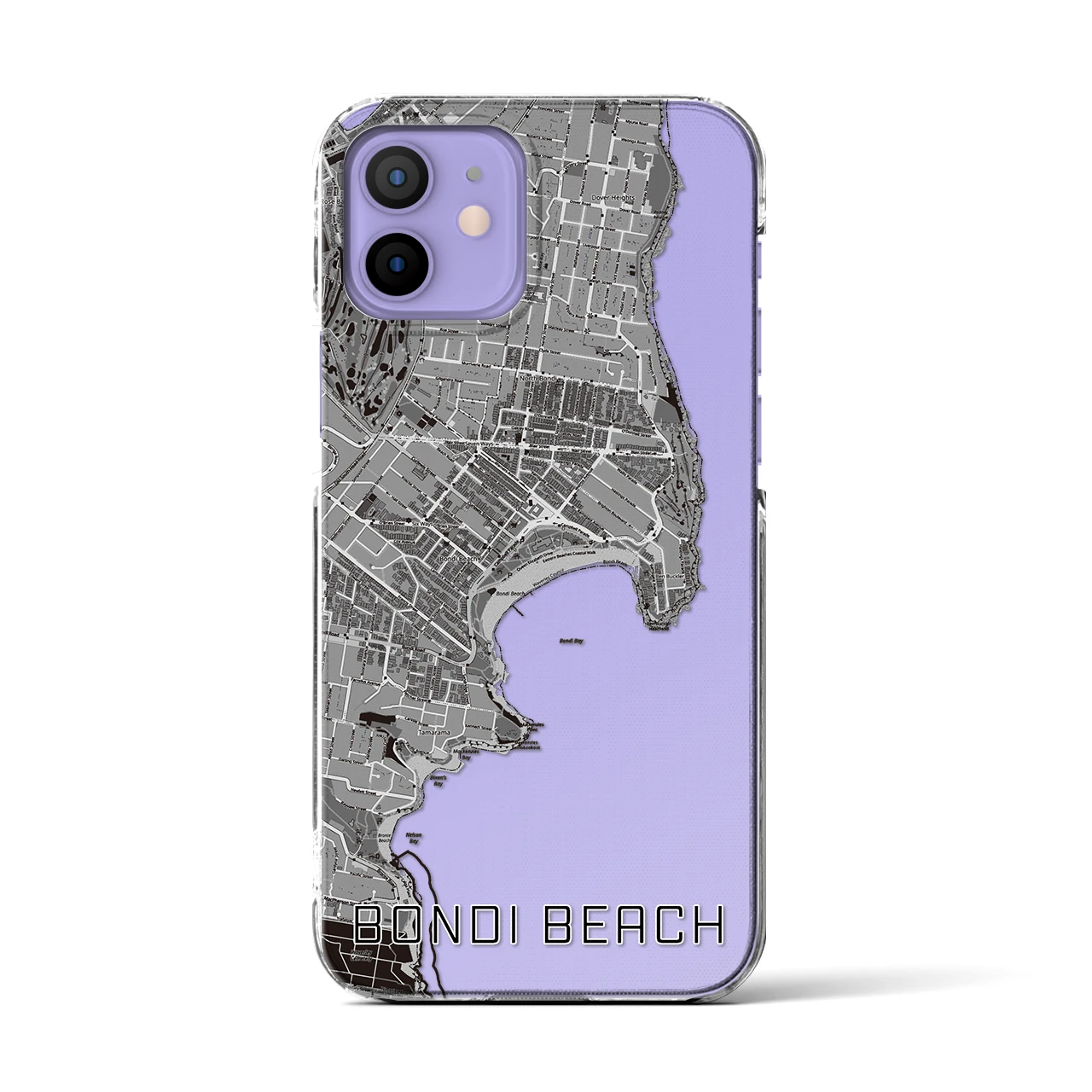 【ボンダイビーチ（オーストラリア）】地図柄iPhoneケース（クリアタイプ）