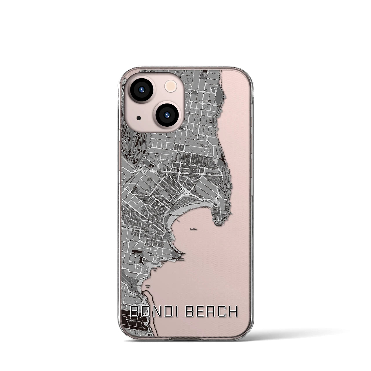 【ボンダイビーチ（オーストラリア）】地図柄iPhoneケース（クリアタイプ）