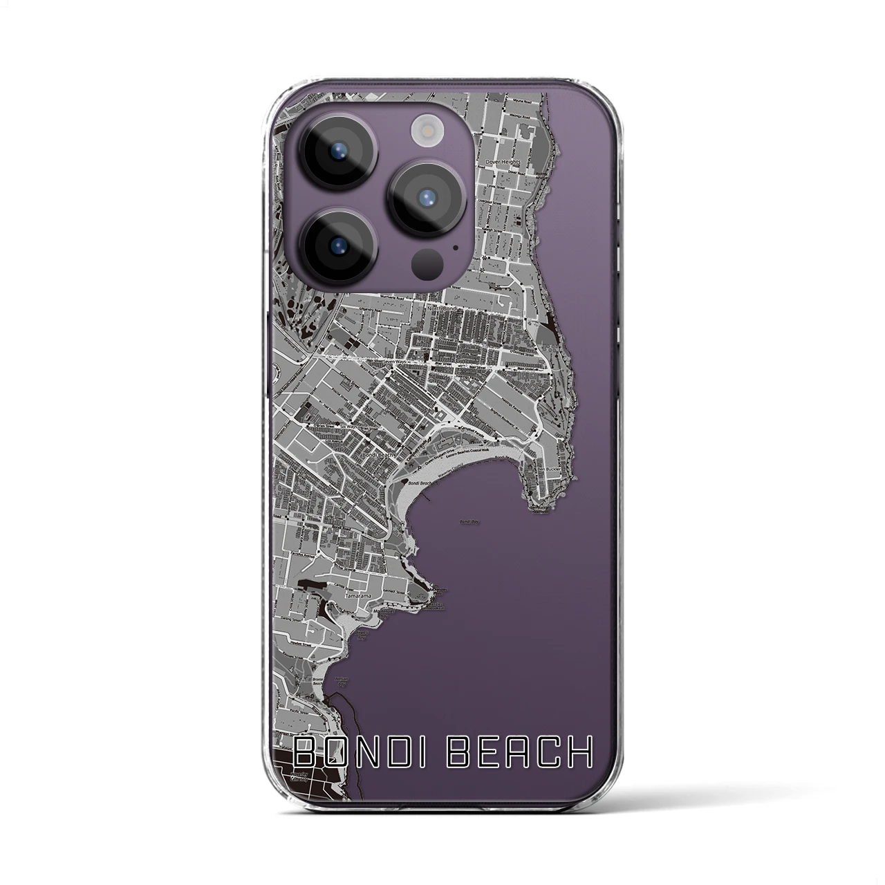 【ボンダイビーチ（オーストラリア）】地図柄iPhoneケース（クリアタイプ）