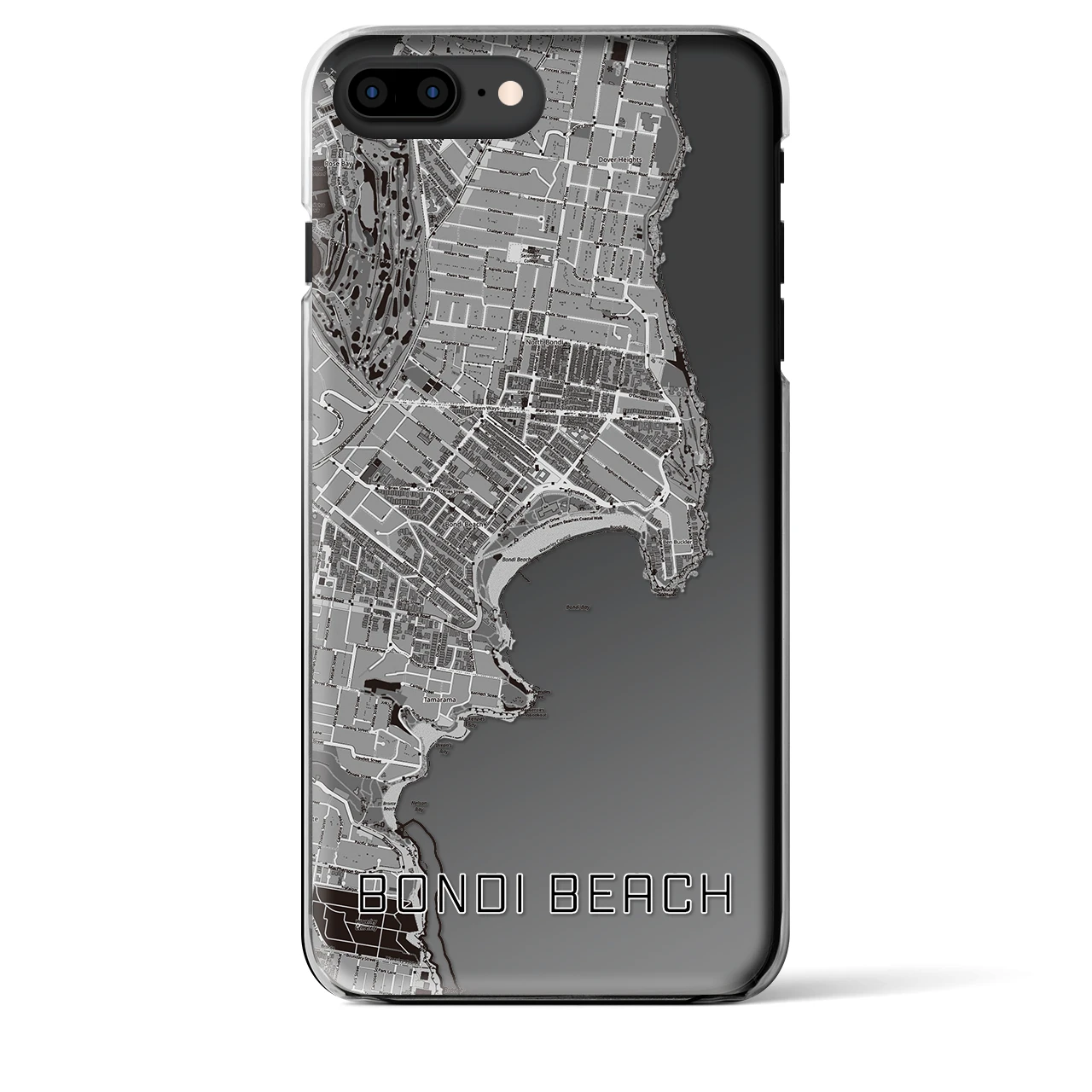 【ボンダイビーチ（オーストラリア）】地図柄iPhoneケース（クリアタイプ）