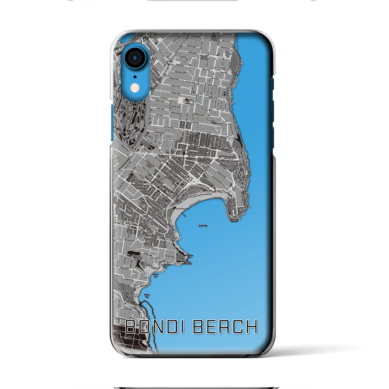 【ボンダイビーチ（オーストラリア）】地図柄iPhoneケース（クリアタイプ）