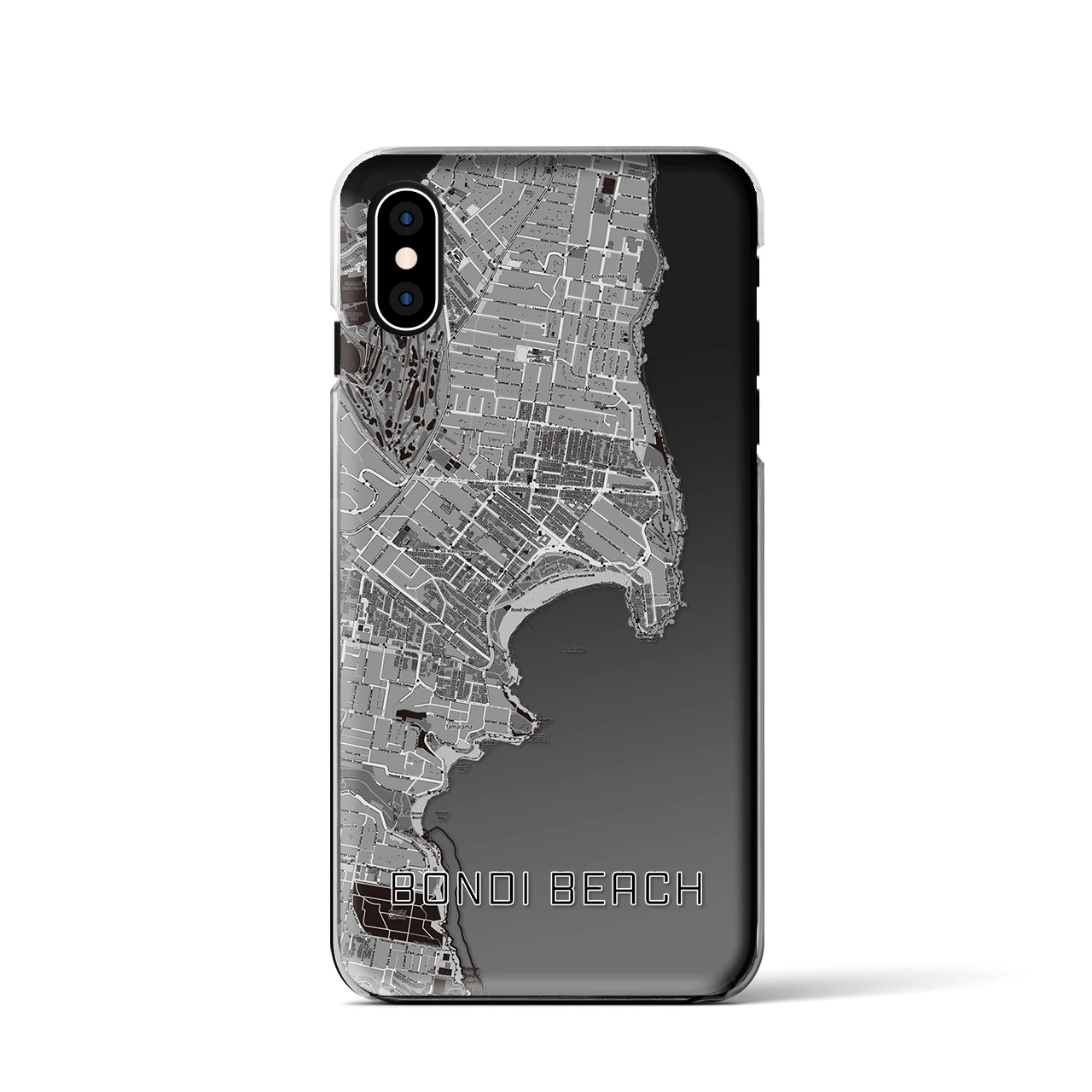 【ボンダイビーチ（オーストラリア）】地図柄iPhoneケース（クリアタイプ）
