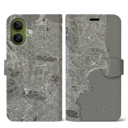 【ボンダイビーチ（オーストラリア）】地図柄iPhoneケース（手帳タイプ）