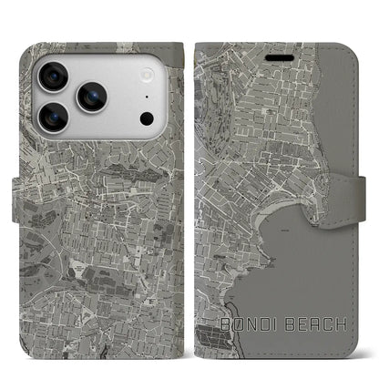 【ボンダイビーチ（オーストラリア）】地図柄iPhoneケース（手帳タイプ）