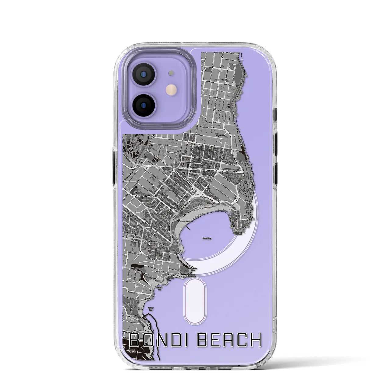 【ボンダイビーチ（オーストラリア）】地図柄iPhoneケース（MagSafeタイプ）