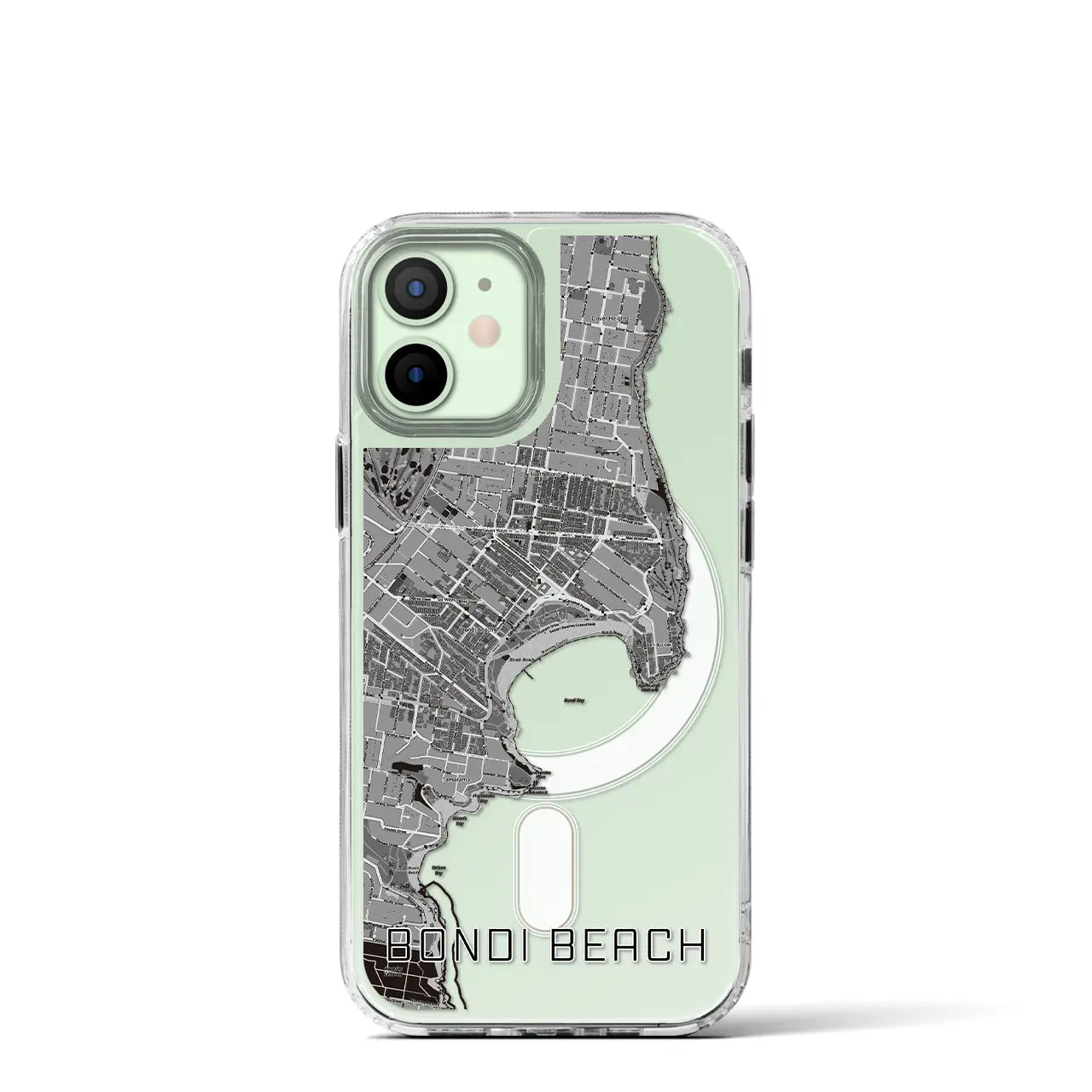 【ボンダイビーチ（オーストラリア）】地図柄iPhoneケース（MagSafeタイプ）
