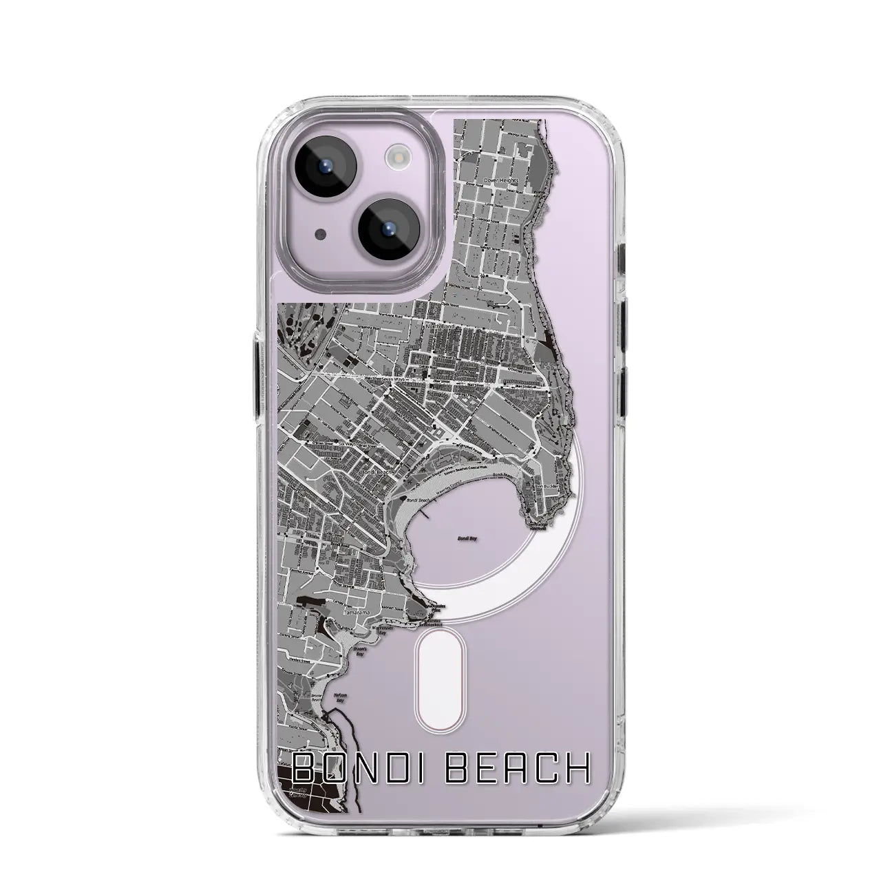 【ボンダイビーチ（オーストラリア）】地図柄iPhoneケース（MagSafeタイプ）