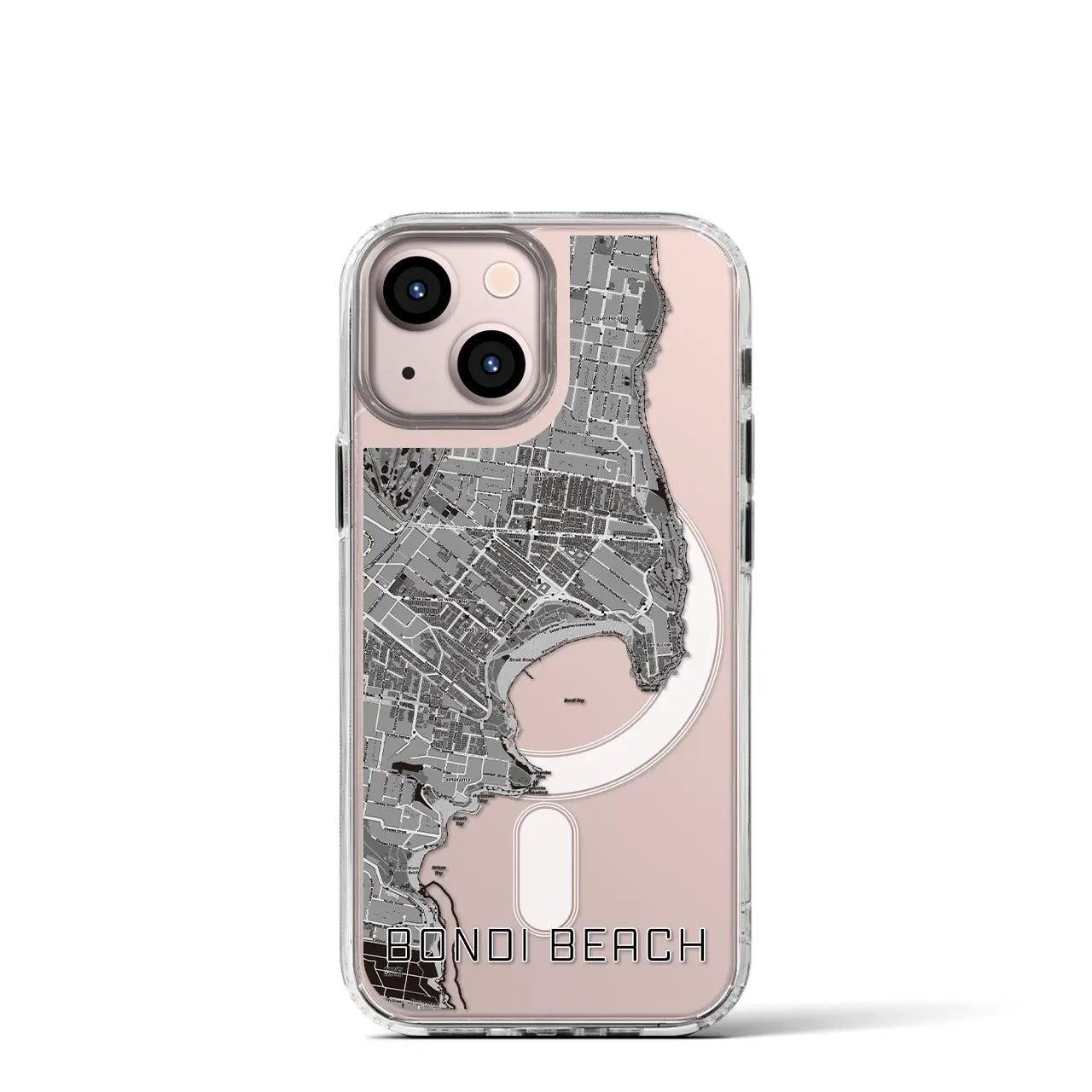 【ボンダイビーチ（オーストラリア）】地図柄iPhoneケース（MagSafeタイプ）