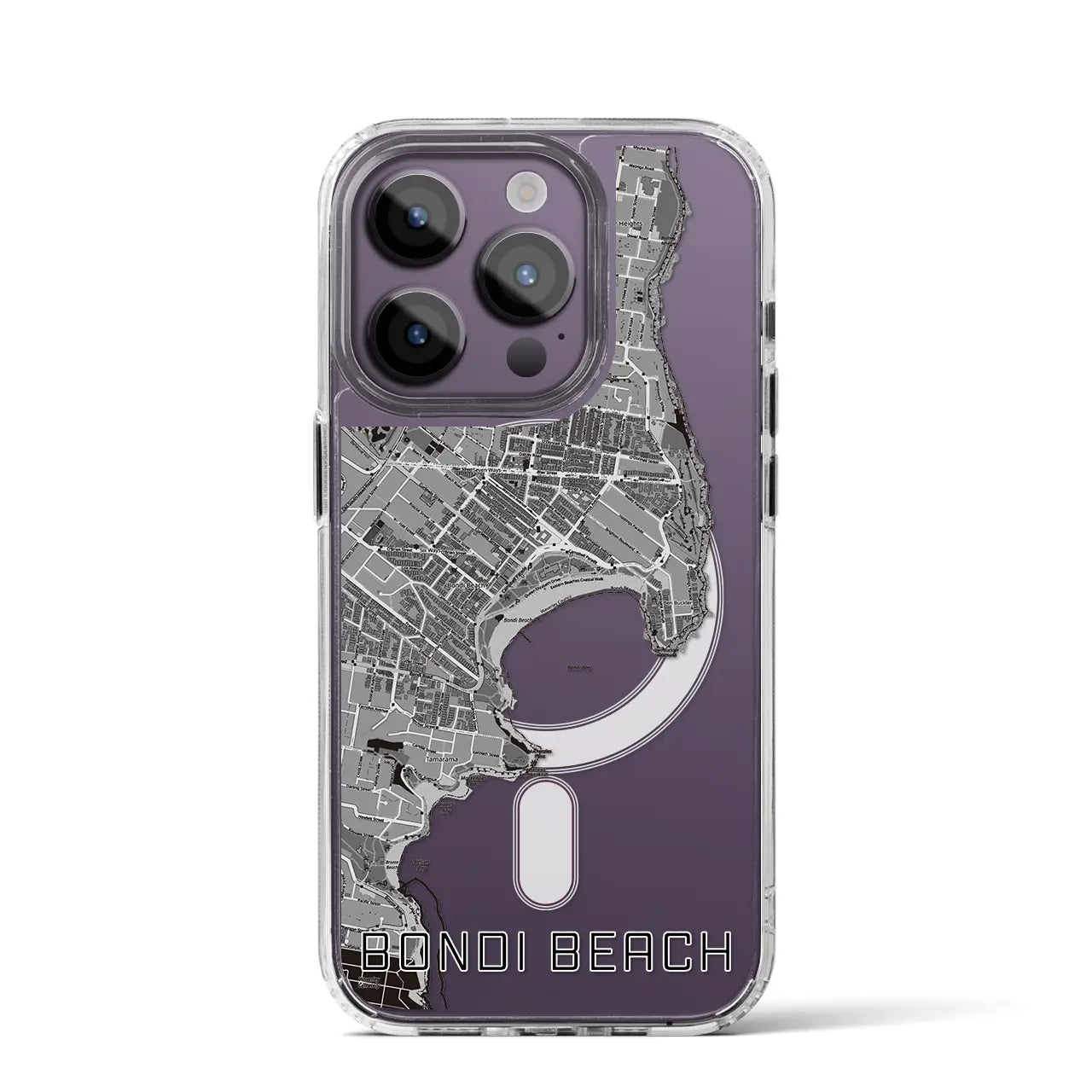 【ボンダイビーチ（オーストラリア）】地図柄iPhoneケース（MagSafeタイプ）
