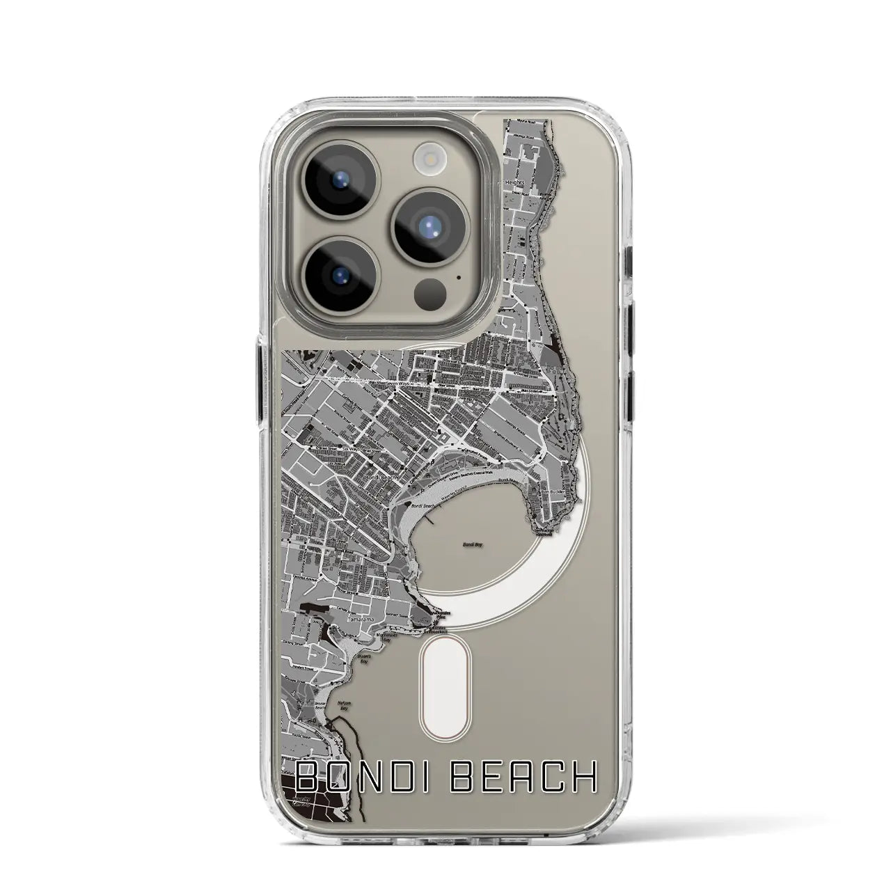 【ボンダイビーチ（オーストラリア）】地図柄iPhoneケース（MagSafeタイプ）