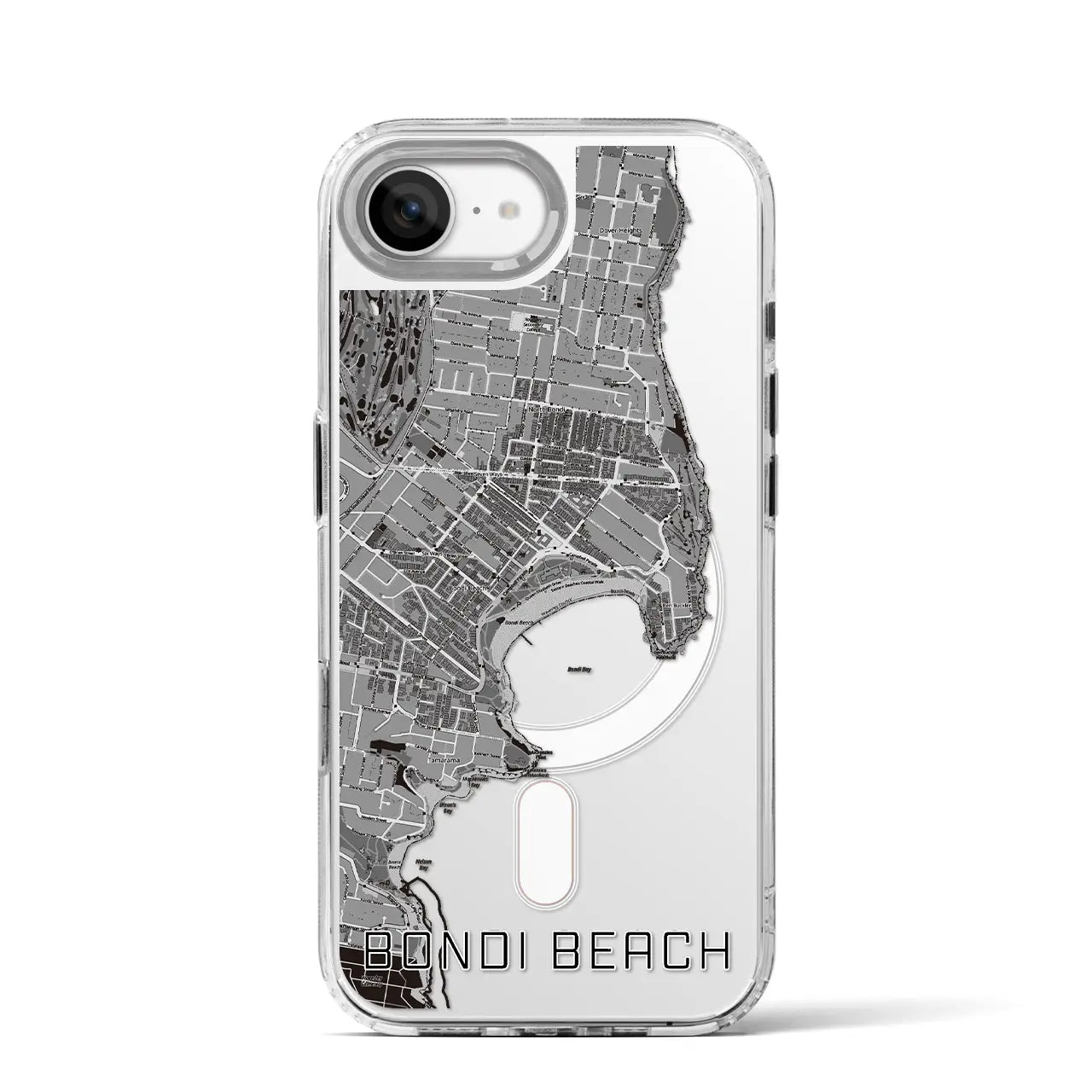 【ボンダイビーチ（オーストラリア）】地図柄iPhoneケース（MagSafeタイプ）