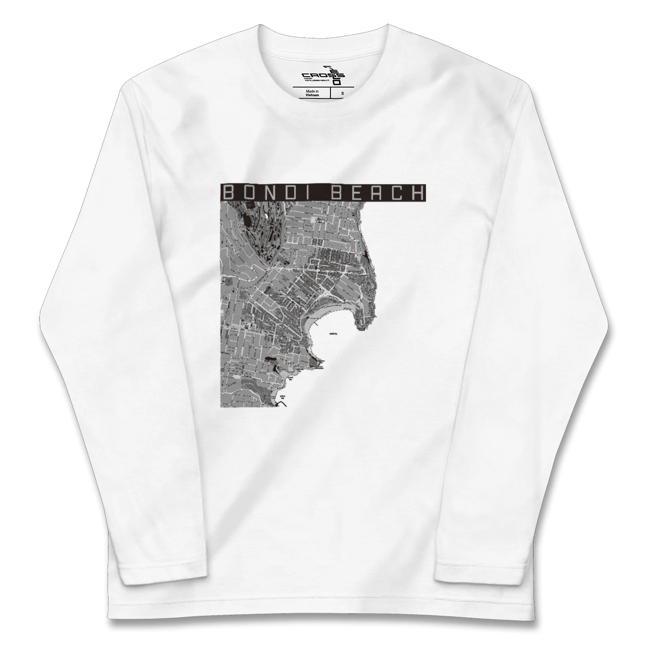 【ボンダイビーチ（オーストラリア）】地図柄ロングスリーブTシャツ