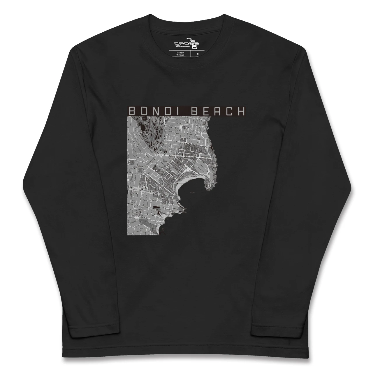 【ボンダイビーチ（オーストラリア）】地図柄ロングスリーブTシャツ