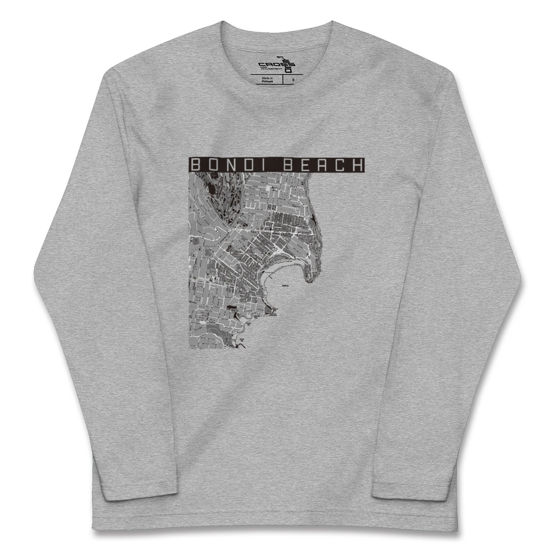 【ボンダイビーチ（オーストラリア）】地図柄ロングスリーブTシャツ