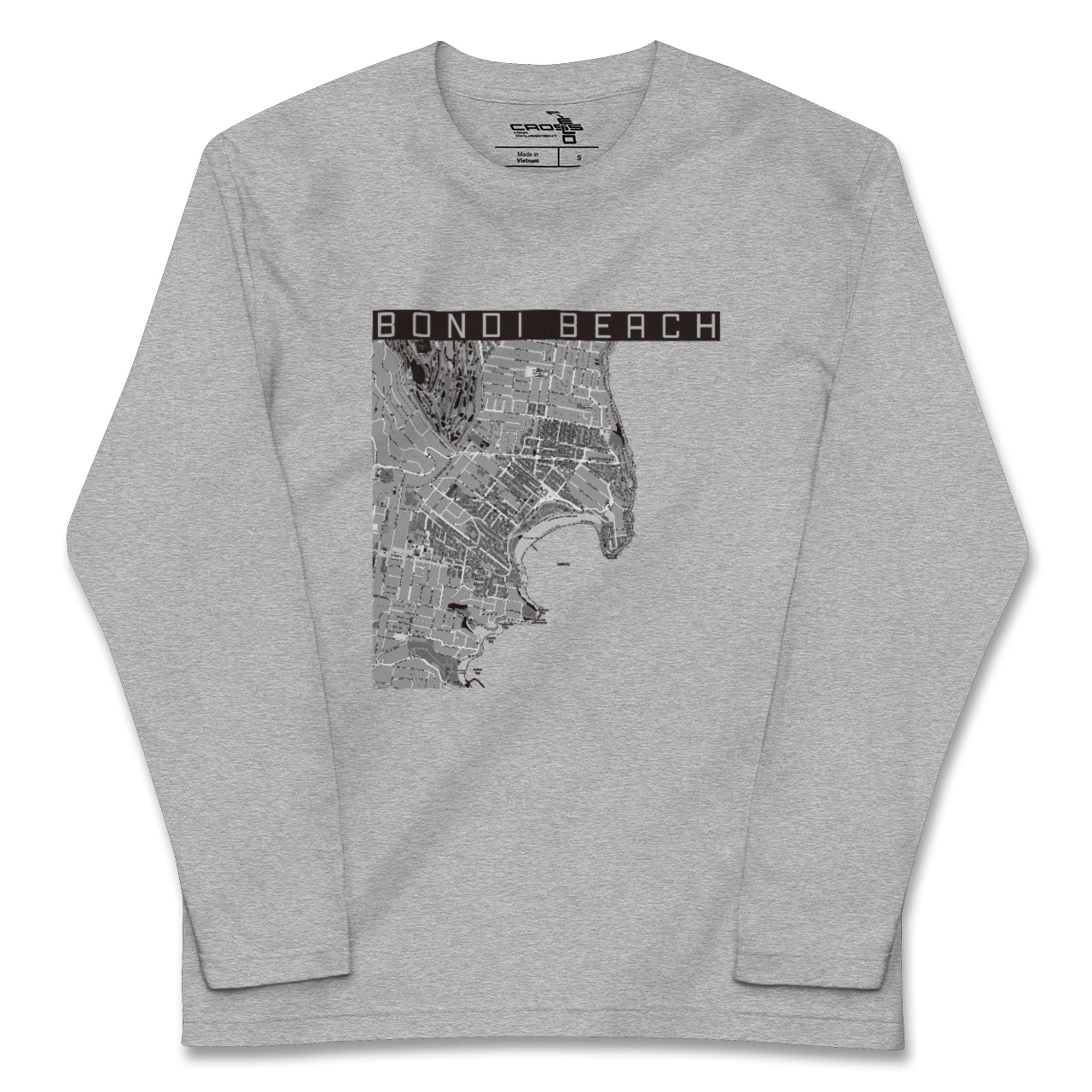 【ボンダイビーチ（オーストラリア）】地図柄ロングスリーブTシャツ