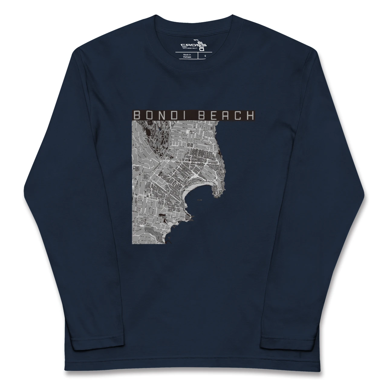 【ボンダイビーチ（オーストラリア）】地図柄ロングスリーブTシャツ
