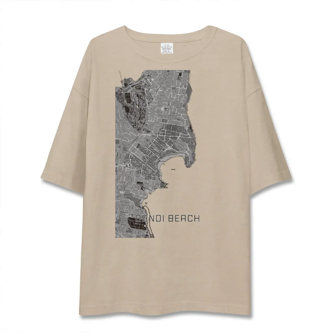 【ボンダイビーチ（オーストラリア）】地図柄ビッグシルエットTシャツ