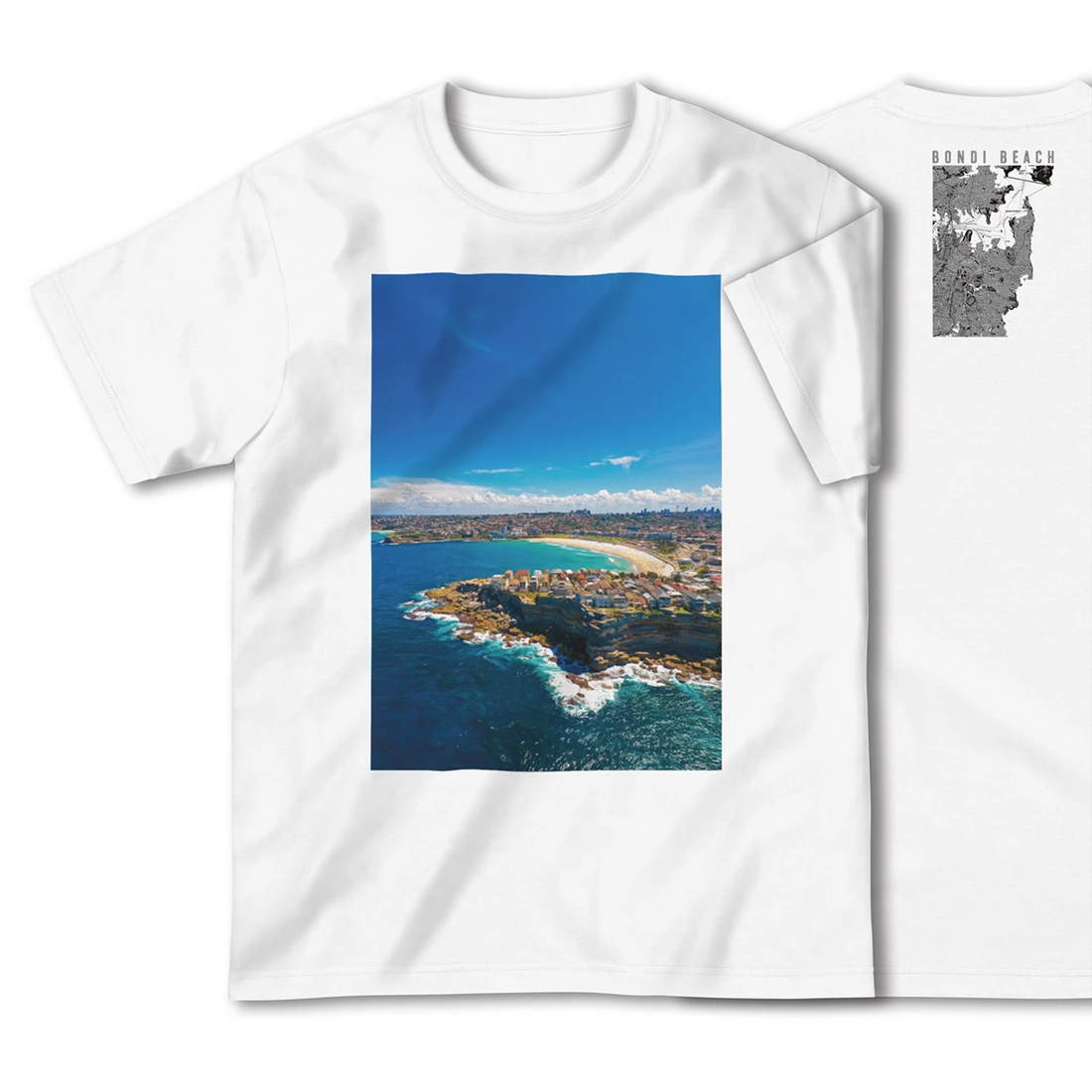 【ボンダイビーチ（オーストラリア）】Map World ハイクオリティTシャツ